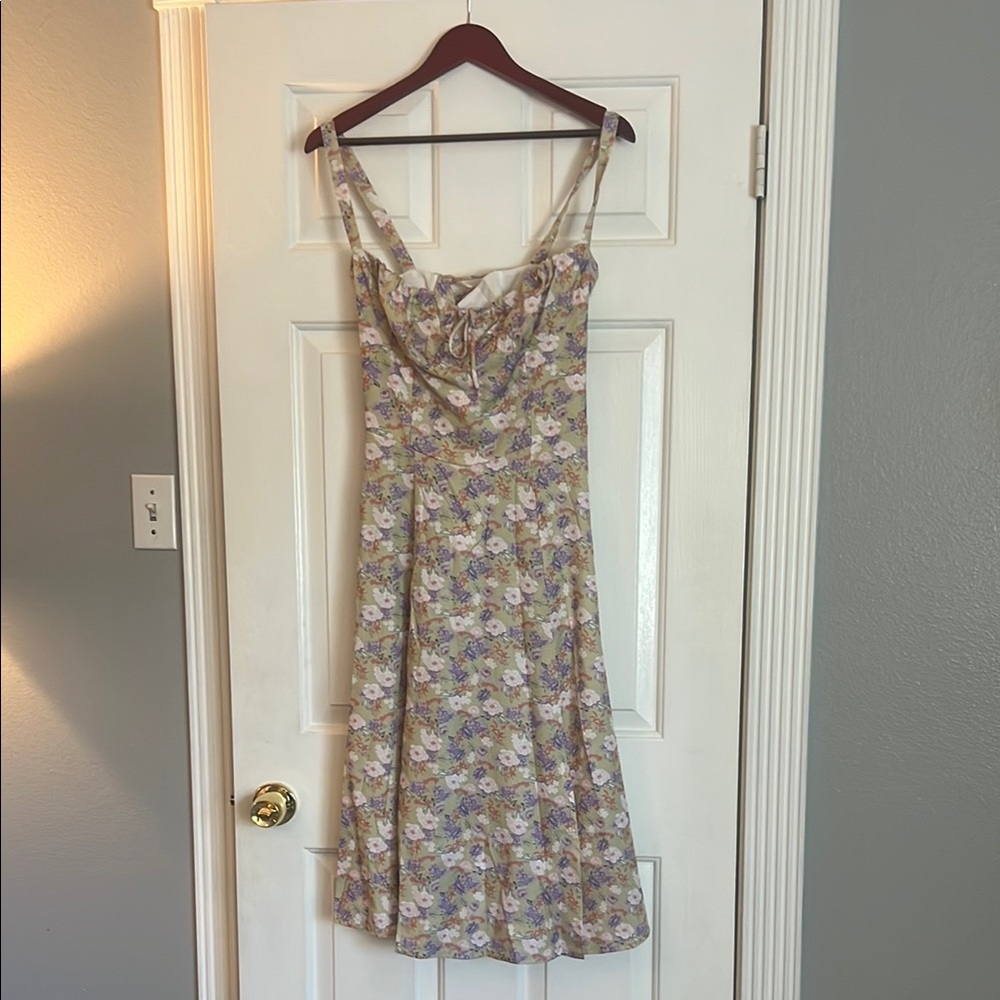 Floral milkmaid dress with corseted back